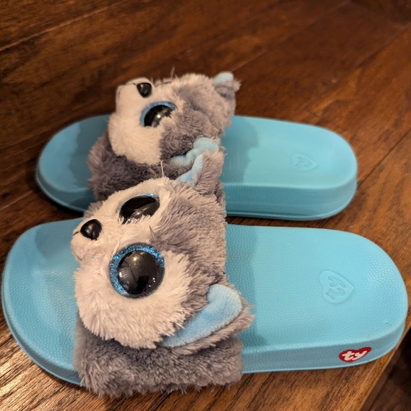 TY Beanie Boo Slush the Husky Pool Slides size 11-13 - Picture 11 of 13